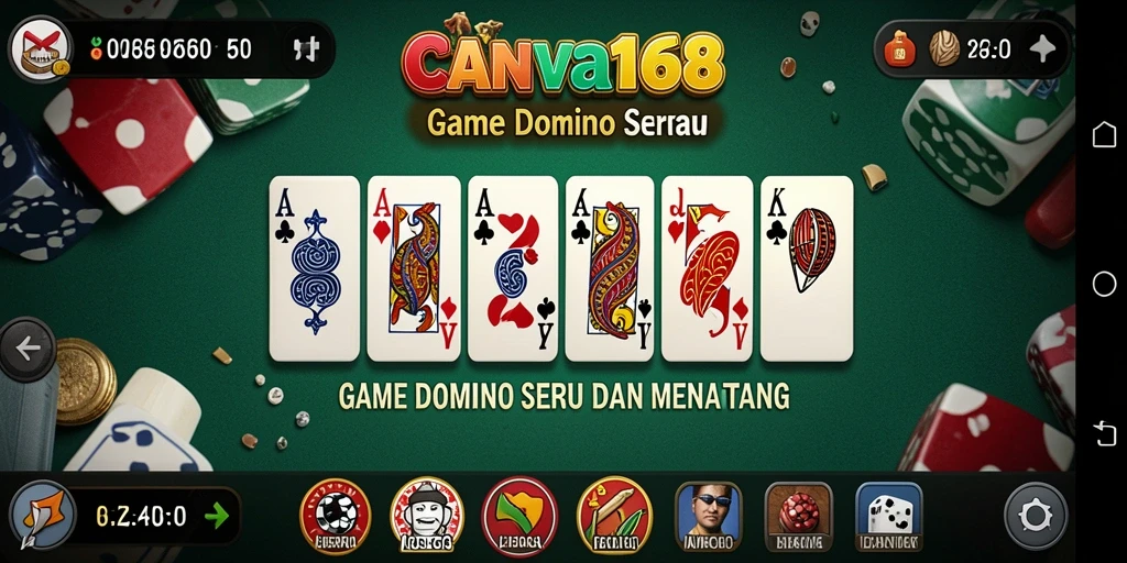 Tampilan gameplay domino yang menarik di CANVA168.