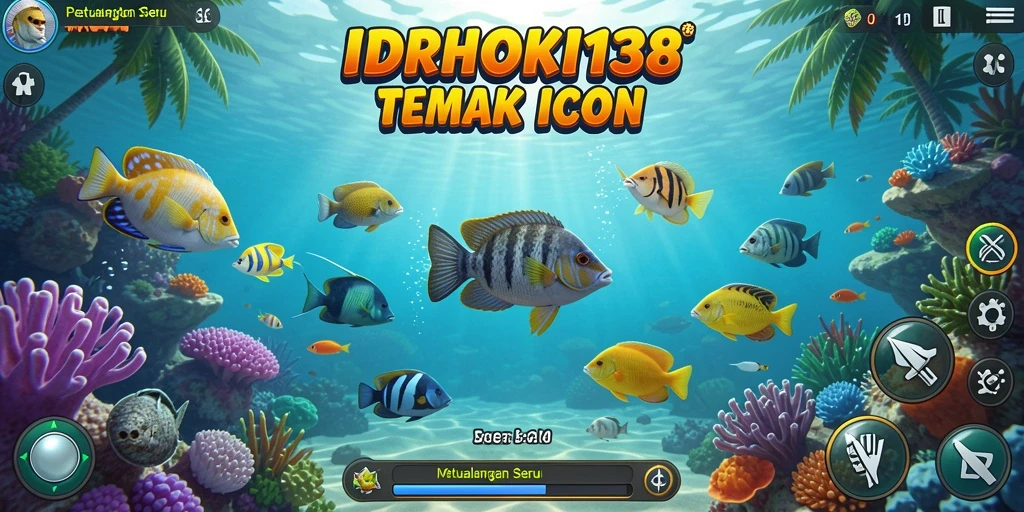 Screenshot gameplay IDRHOKI138 menampilkan aksi seru tembak ikan.
