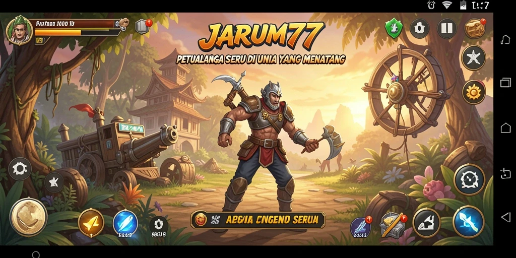 Screenshot gameplay JARUM77 yang menunjukkan aksi petualangan seru.