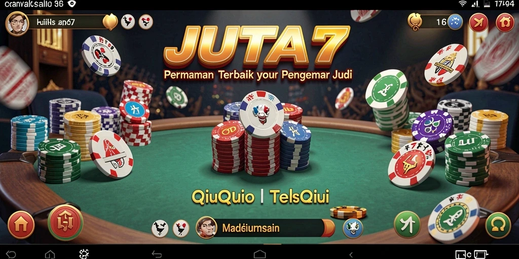 Screenshot utama JUTA7 menampilkan gameplay QiuQiu yang seru
