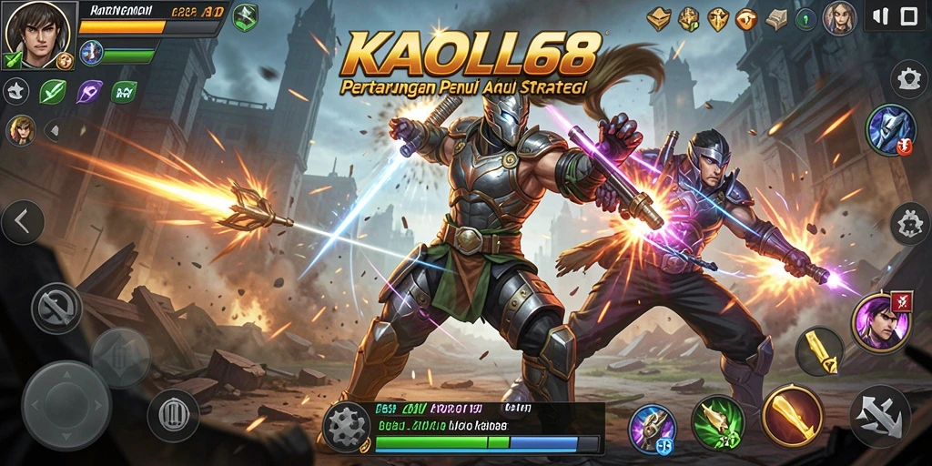 Tangkapan layar dari gameplay <strong>KAOL68</strong> menunjukkan aksi pertarungan yang intens.