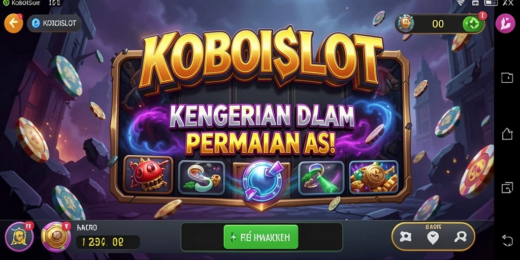 Screenshot gameplay yang menakutkan dari KOBOISLOT.