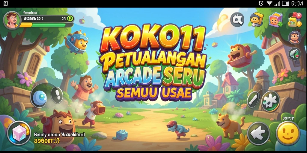 Screenshot gameplay KOKO11 yang menampilkan aksi seru dan karakter warna-warni.