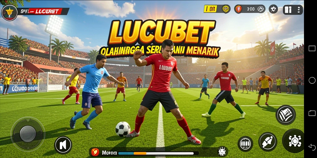 Tampilan utama LUCUBET dengan gameplay olahraga yang mendebarkan.