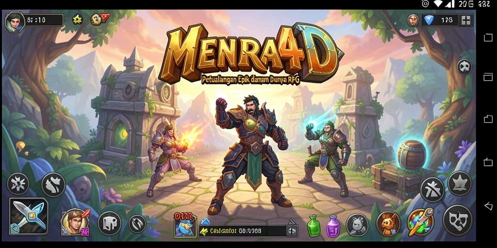 Screenshot aksi seru dalam <strong>MENARA4D</strong> menunjukkan pertempuran RPG yang mengasyikkan.