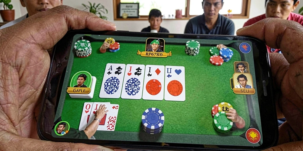 Tampilan gameplay Gaple yang seru dan interaktif.