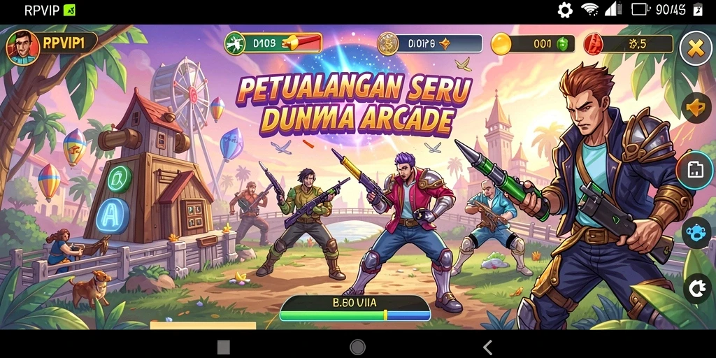 Screenshot RPVIP1 menampilkan keseruan gameplay Arcade yang penuh aksi.