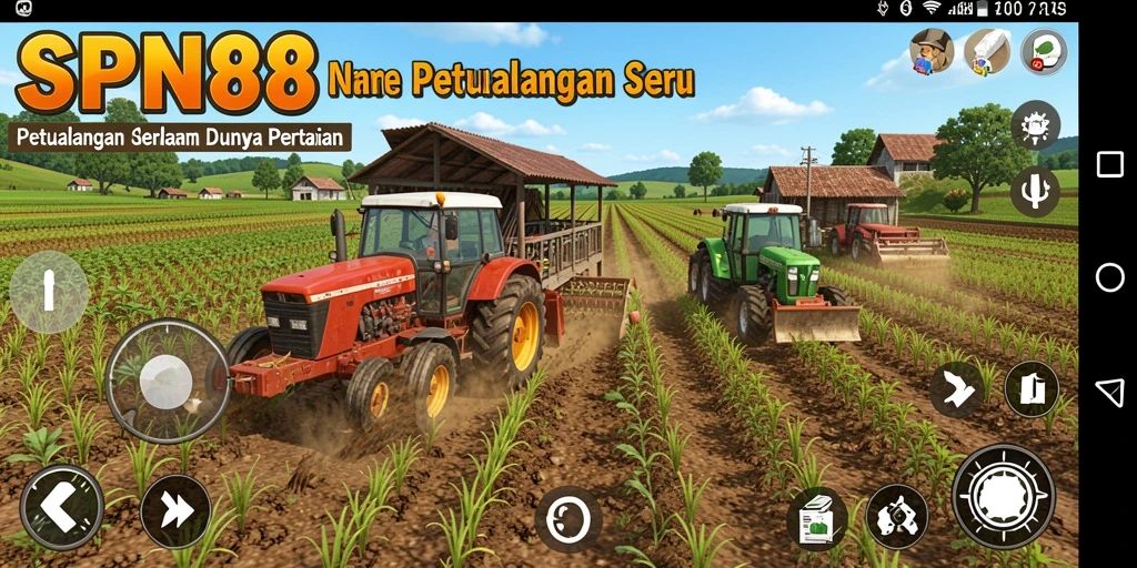 Tampilan screenshot gameplay SPN88 yang menunjukkan aktivitas bertani.